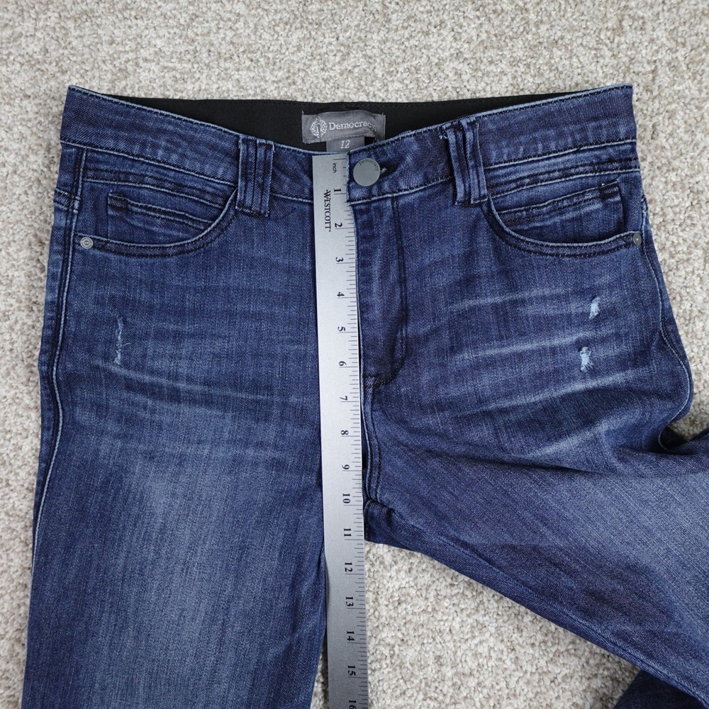 Democracy Ab Technology Mid-Rise Straight Frayed Hem Jeans Size 12 - Picture 7 of 9